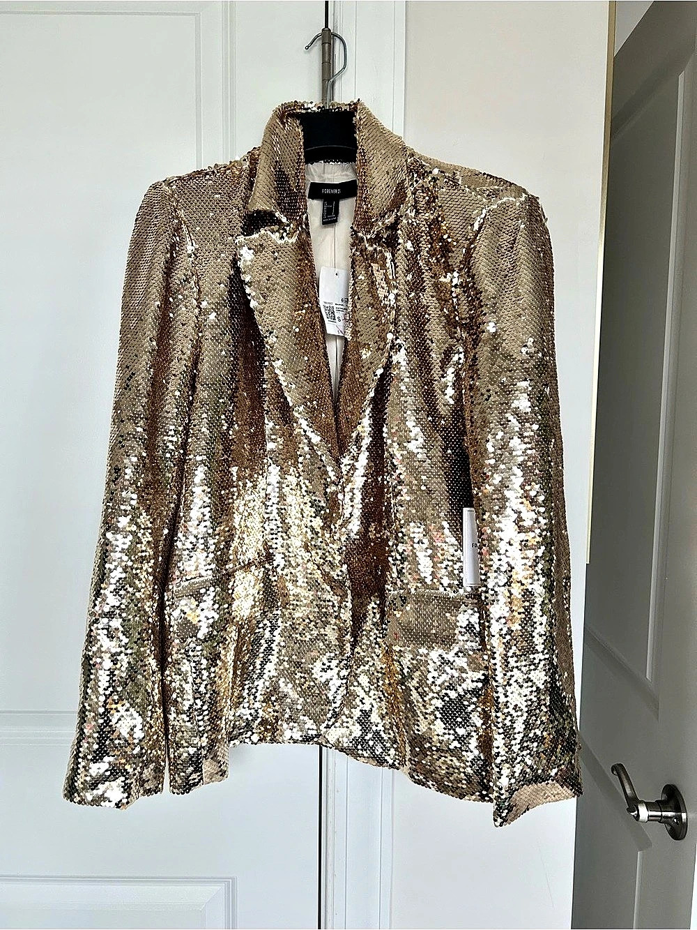 Forever 21 Gold Sequin Blazer Size Small NWT